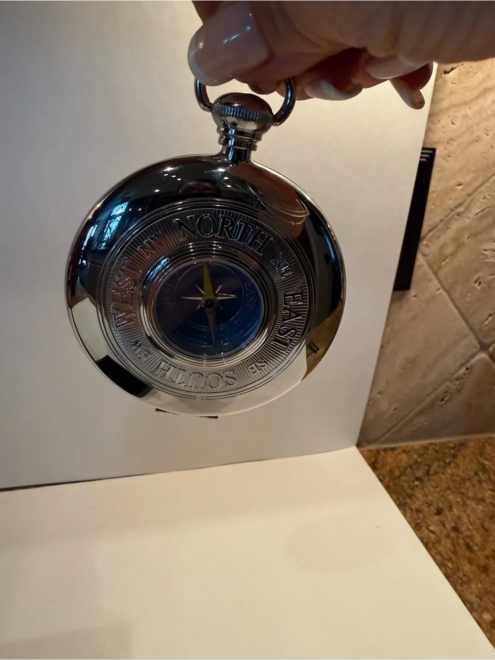 NEW Dalvey Voyager Classic 1897 Compass in Silver with Blue Dial